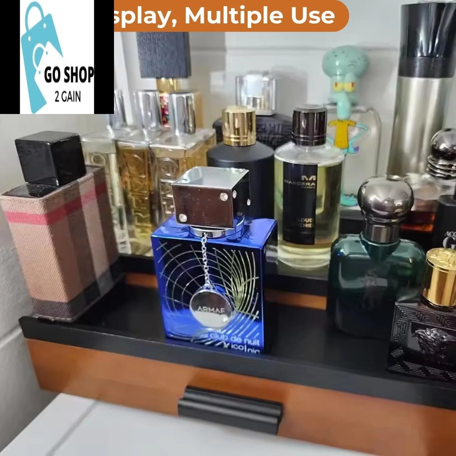 Cologne Organizer for Men, 3 Tier of Elevated Cologne Stand for Men with Drawer Storage, Fragrance Organizer Storage Display Risers,Fragrance Stand for Men, Cologne Shelf Display, Great Gift for Men