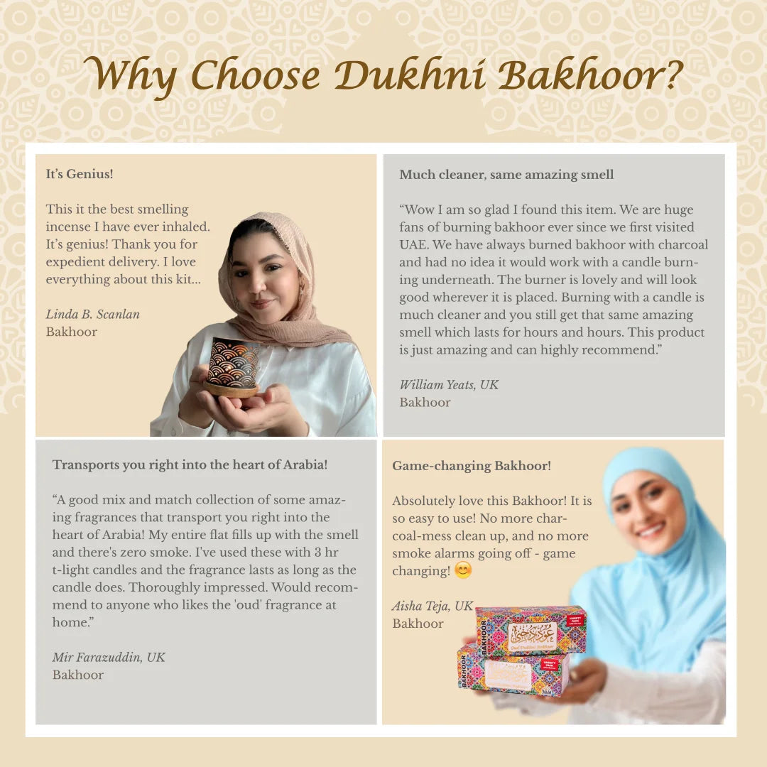Oud Bakhoor Variety Box & Burner by  | Authentic Arabic Incense | Home Fragrance & Gift Set