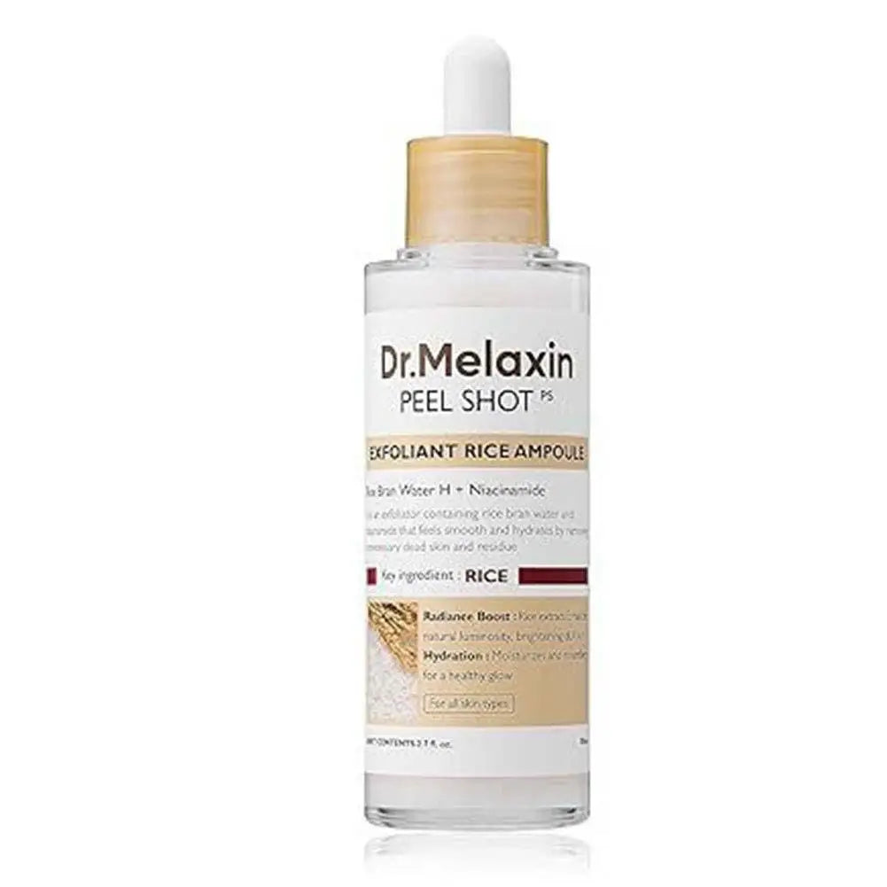 Korean Dr. Melaxin Rice White and Black Soften Serum Exfoliating Essence Peel Shot Moisturizing Gentle Exfoliation Skin Care