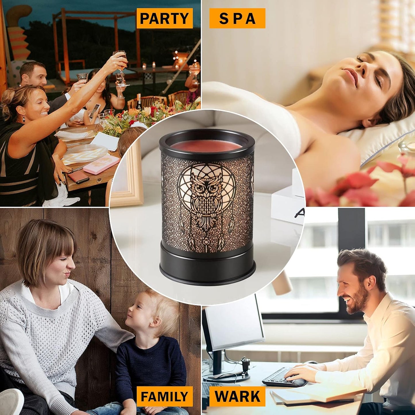 Wax-Melt Warmer for Scented Wax-Melter Candle-Burner - Electric Wax Heater Fragrance Essential Oil Burner for Spa Yoga Gym Office Home Decor