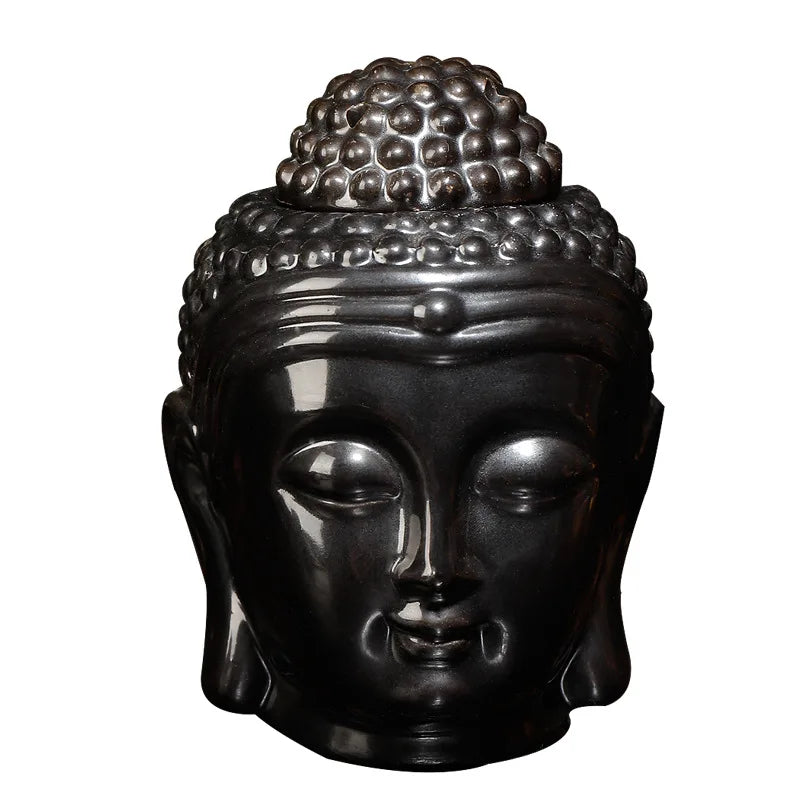 Zen Yoga Set Ceramic Aromatherapy Oil Burner Buddha Head Aroma Essential Oil Diffuser Indian Incense Buddha Tibetan Incense Base